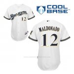 Camiseta Beisbol Hombre Milwaukee Brewers Martin Maldonado 12 Blanco 1ª Cool Base
