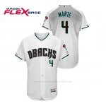 Camiseta Beisbol Hombre Arizona Diamondbacks Ketel Marte 150th Aniversario Patch Autentico Flex Base Blanco