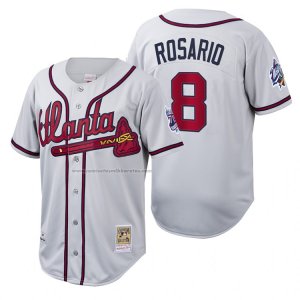 Camiseta Beisbol Hombre Atlanta Braves Eddie Rosario Cooperstown Collection Autentico Blanco