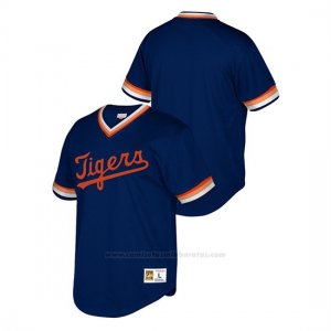 Camiseta Beisbol Hombre Detroit Tigers Cooperstown Collection Mesh Wordmark V-Neck Azul