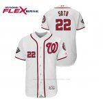 Camiseta Beisbol Hombre Washington Nationals Juan Soto 2019 World Series Bound Flex Base Blanco
