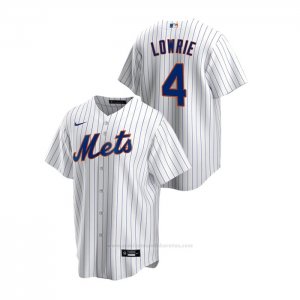 Camiseta Beisbol Hombre New York Mets Jed Lowrie Replica Primera Blanco
