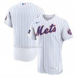 Camiseta Beisbol Hombre New York Mets Primera Sponsor Patch Autentico Blanco