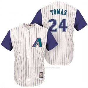 Camiseta Beisbol Hombre Arizona Diamondbacks 24 Yasmany Tomas Cream Violeta Cooperstown