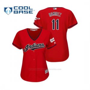 Camiseta Beisbol Mujer Cleveland Indians Jose Ramirez 2019 All Star Game Patch Cool Base Rojo
