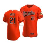 Camiseta Beisbol Hombre Baltimore Orioles Austin Hays Autentico Alterno Naranja