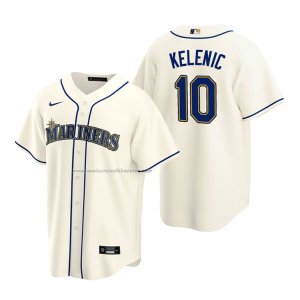 Camiseta Beisbol Hombre Seattle Mariners Jarred Kelenic Replica Alterno Crema