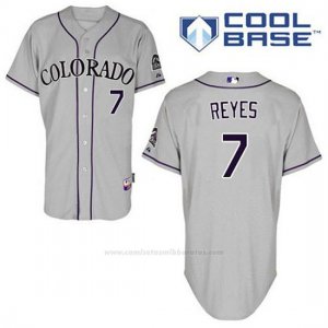 Camiseta Beisbol Hombre Colorado Rockies Jose Reyes 7 Gris Cool Base