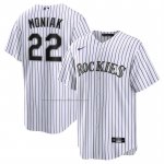 Camiseta Beisbol Hombre Colorado Rockies Mickey Moniak Primera Replica Blanco Camiseta Beisbol Hombre Colorado Rockies Mickey Moniak Primera Replica Blanco