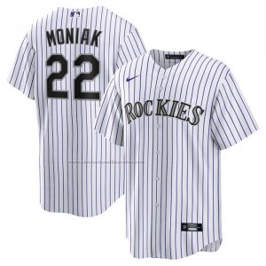 Camiseta Beisbol Hombre Colorado Rockies Mickey Moniak Primera Replica Blanco