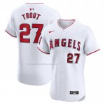 Camiseta Beisbol Hombre Los Angeles Angels Mike Trout Primera Elite Blanco