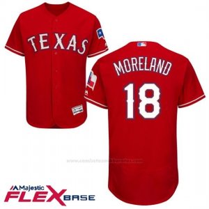 Camiseta Beisbol Hombre Texas Rangers Mitch Moreland Scarlet Autentico Coleccion Flex Base