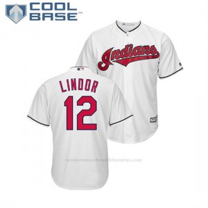 Camiseta Beisbol Hombre Indians Francisco Lindor Cool Base Big & Tall 1ª Blanco