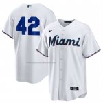 Camiseta Beisbol Hombre Miami Marlins 2025 Jackie Robinson Day Replica Primera Blanco