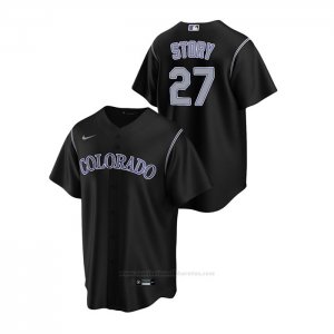 Camiseta Beisbol Hombre Colorado Rockies Trevor Story Replica Alterno Negro