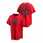 Camiseta Beisbol Hombre Cleveland Indians Personalizada Replica Alterno Rojo