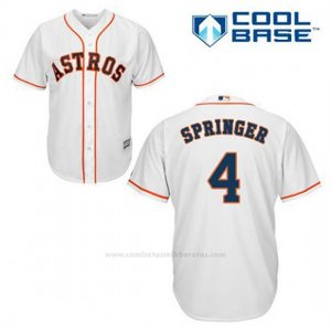 Camiseta Beisbol Hombre Houston Astros George Springer 4 Blanco 1ª Cool Base