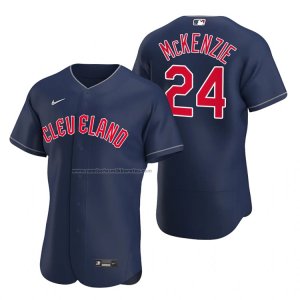 Camiseta Beisbol Hombre Cleveland Guardians Triston Mckenzie Autentico Alterno Azul