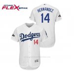 Camiseta Beisbol Hombre Los Angeles Dodgers Enrique Hernandez 2019 Postseason Flex Base Blanco
