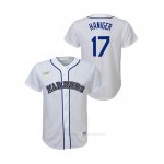 Camiseta Beisbol Nino Seattle Mariners Mitch Haniger Cooperstown Collection Primera Blanco