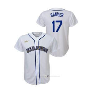 Camiseta Beisbol Nino Seattle Mariners Mitch Haniger Cooperstown Collection Primera Blanco