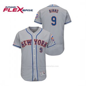 Camiseta Beisbol Hombre New York Mets Brandon Nimmo 150th Aniversario Patch Autentico Flex Base Gris