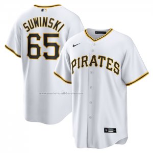 Camiseta Beisbol Hombre Pittsburgh Pirates Jack Suwinski Primera Replica Blanco