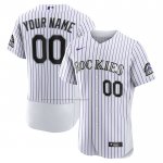 Camiseta Beisbol Hombre Colorado Rockies Personalizada Primera Autentico Blanco