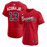 Camiseta Beisbol Hombre Atlanta Braves Ronald Acuna Jr Alternate 2 Elite Rojo