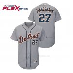 Camiseta Beisbol Hombre Detroit Tigers Jordan Zimmermann 150th Aniversario Patch Flex Base Gris