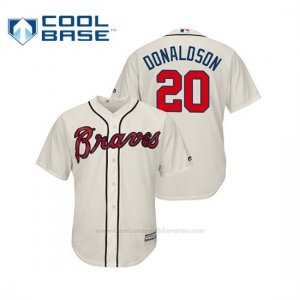 Camiseta Beisbol Hombre Atlanta Braves Josh Donaldson Cool Base Official Alternato Crema