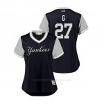 Camiseta Beisbol Mujer New York Yankees Giancarlo Stanton 2018 Llws Players Weekend G Azul
