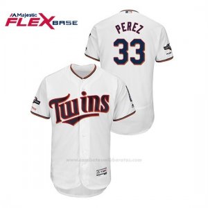 Camiseta Beisbol Hombre Minnesota Twins Martin Perez 2019 Postseason Flex Base Blanco