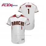 Camiseta Beisbol Hombre Arizona Diamondbacks Jarrod Dyson 150th Aniversario Patch Autentico Flex Base Blanco Rojo
