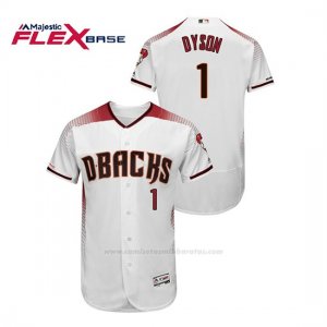 Camiseta Beisbol Hombre Arizona Diamondbacks Jarrod Dyson 150th Aniversario Patch Autentico Flex Base Blanco Rojo