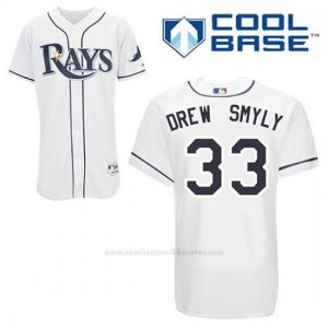 Camiseta Beisbol Hombre Tampa Bay Rays Drew Smyly 33 Blanco 1ª Cool Base