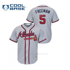 Camiseta Beisbol Hombre Atlanta Braves Freddie Freeman Cool Base Majestic Gris