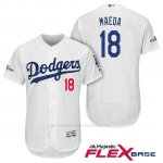 Camiseta Beisbol Hombre Los Angeles Dodgers 2017 Postemporada Kenta Maeda Blanco Flex Base