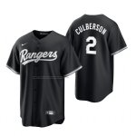 Camiseta Beisbol Hombre Texas Rangers Charlie Culberson Replica 2021 Negro