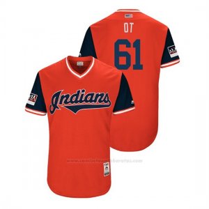 Camiseta Beisbol Hombre Cleveland Indians Dan Otero 2018 Llws Players Weekend Ot Rojo