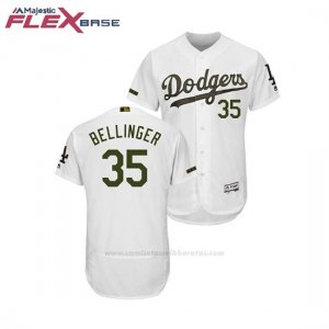 Camiseta Beisbol Hombre Los Angeles Dodgers Cody Bellinger 2018 Dia de los Caidos Flex Base Blanco