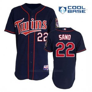 Camiseta Beisbol Hombre Minnesota Twins Miguel Sano 22 Azul Azul Alterno 1ª Cool Base