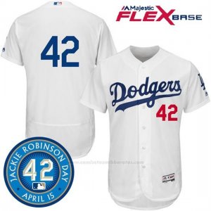 Camiseta Beisbol Hombre Los Angeles Dodgers Jackie Robinson Flex Base Blanco