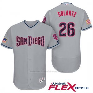 Camiseta Beisbol Hombre San Diego Padres 2017 Estrellas y Rayas Yangervis Solarte Gris Flex Base