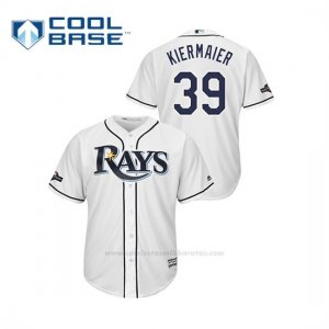 Camiseta Beisbol Hombre Tampa Bay Rays Kevin Kiermaier 2019 Postseason Cool Base Blanco