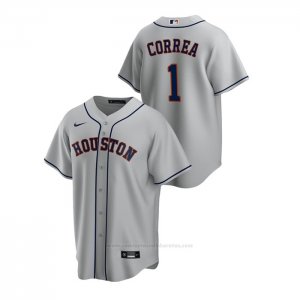 Camiseta Beisbol Hombre Houston Astros Carlos Correa Replica Road Gris