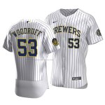 Camiseta Beisbol Hombre Milwaukee Brewers Brandon Woodruff Autentico Primera Blanco