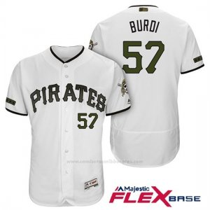 Camiseta Beisbol Hombre Pittsburgh Pirates Nick Burdi Blanco 2018 1ª Alterno Flex Base