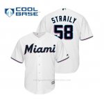 Camiseta Beisbol Hombre Miami Marlins Dan Straily Cool Base Majestic 1ª 2019 Blanco