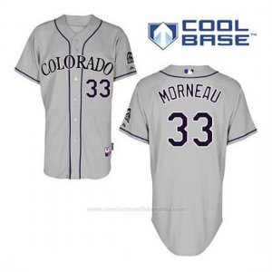 Camiseta Beisbol Hombre Colorado Rockies Justin Morneau 33 Gris Cool Base